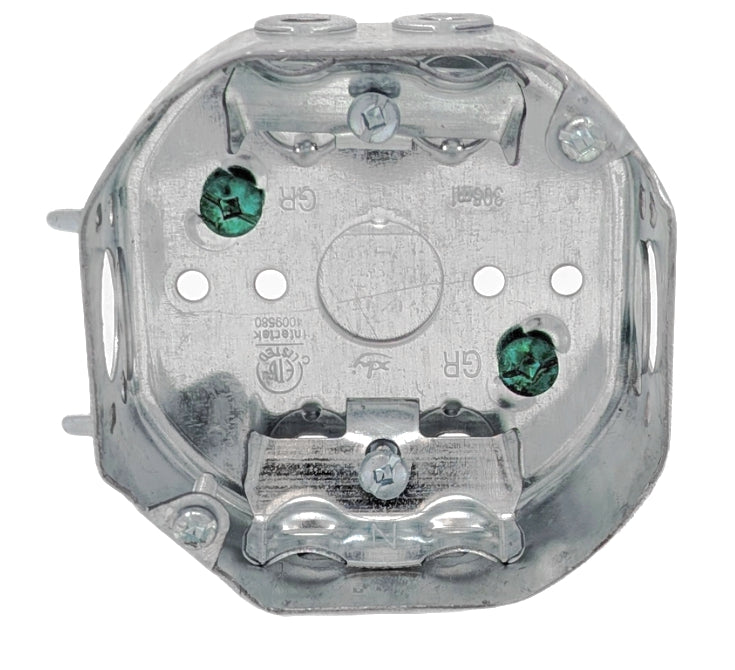 Octagon Box With Clamp 4''x 4''x 1 1/2'', 15 Cu. Inch