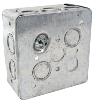 Square Box with knockouts 4 11/16''x 4 11/16''x 2 1/8'', 42 Cu. Inch