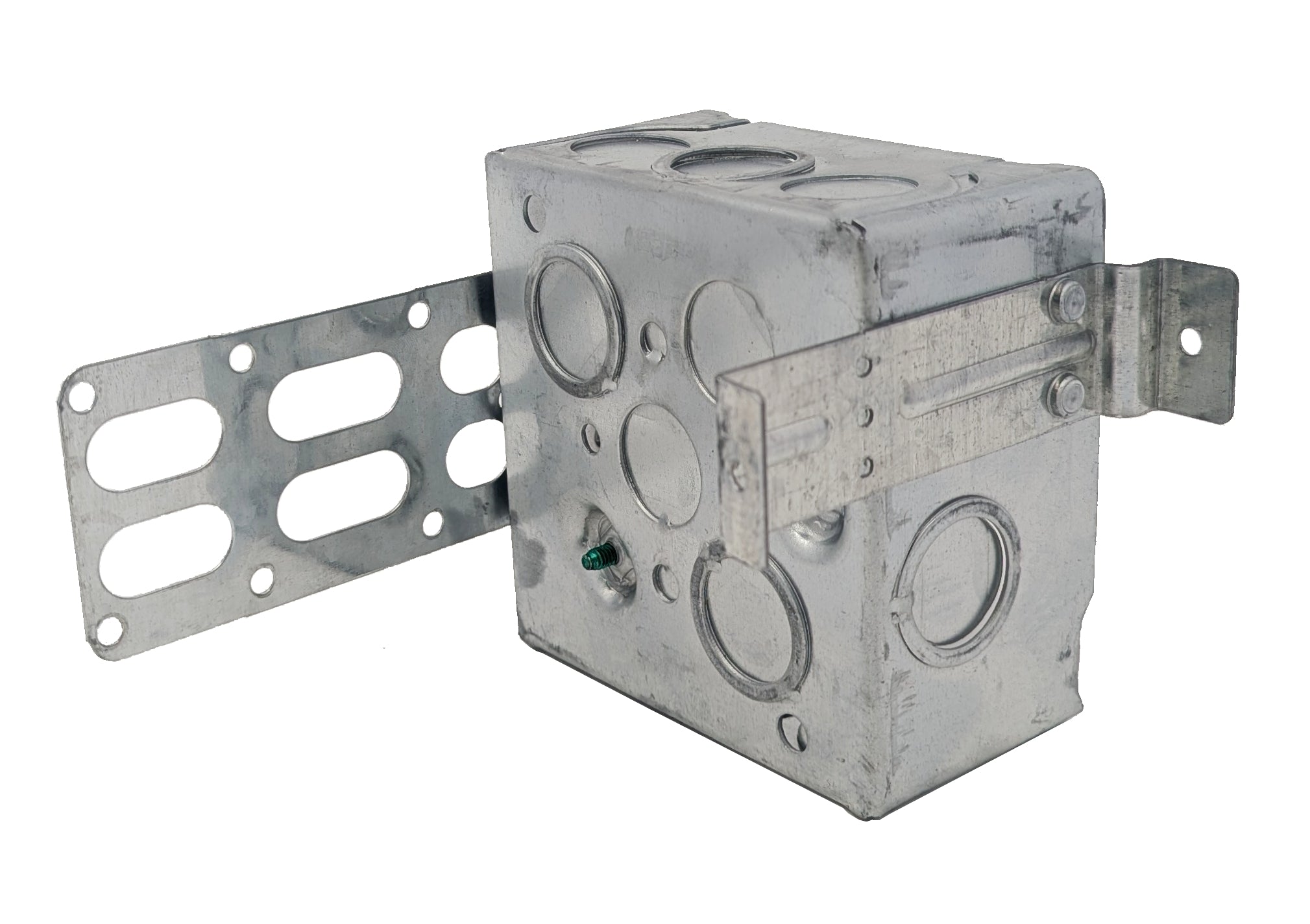 Steel Stud Square Box 4''x 4''x 2 1/8'', Cu. Inch with KO