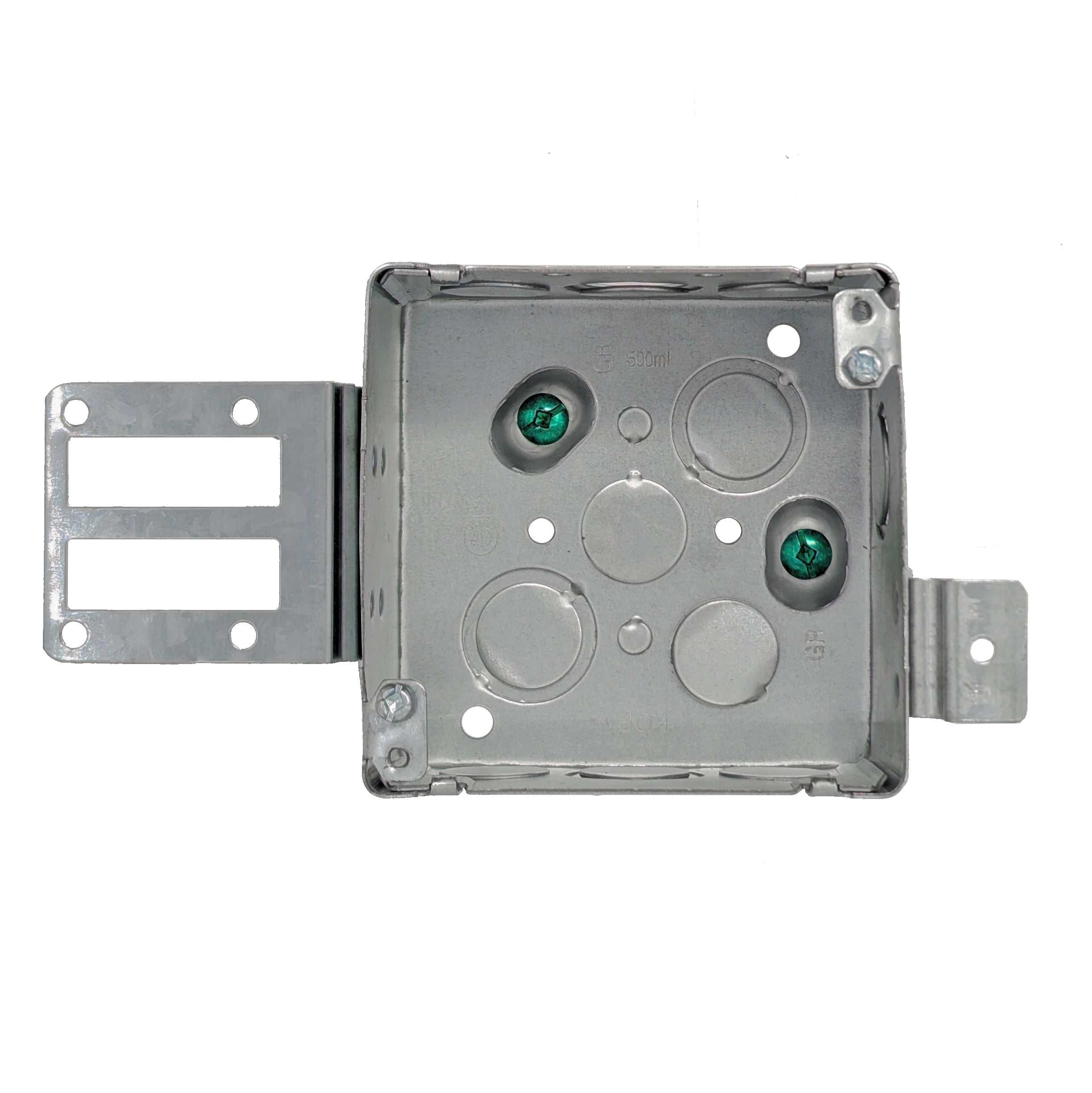 Steel Stud Square Box 4''x 4''x 2 1/8'', Cu. Inch with KO