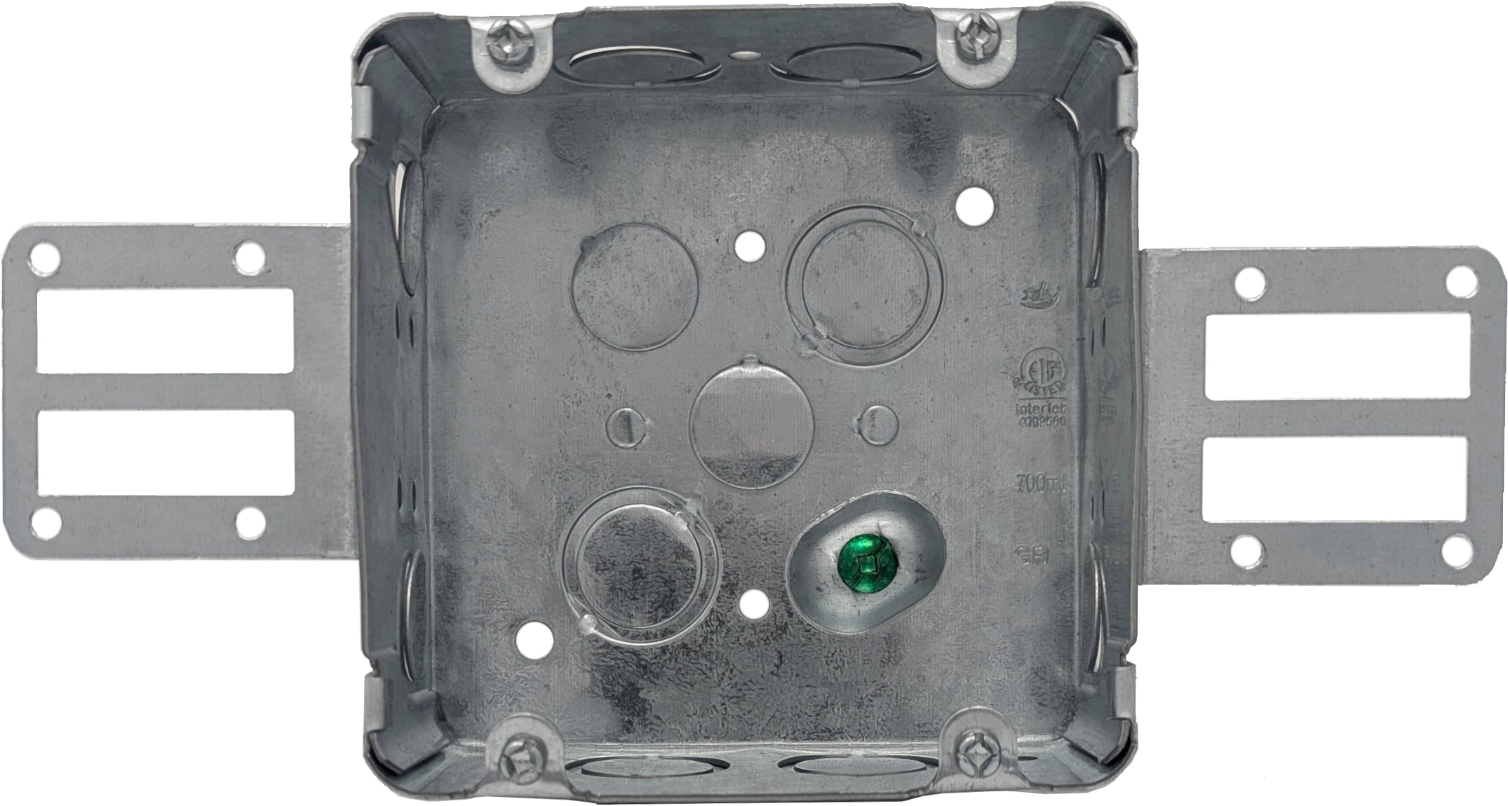 Steel Stud Square Box with KO 4-11/16''x 4-11/16''x 2-1/8'', 42 Cu. Inch
