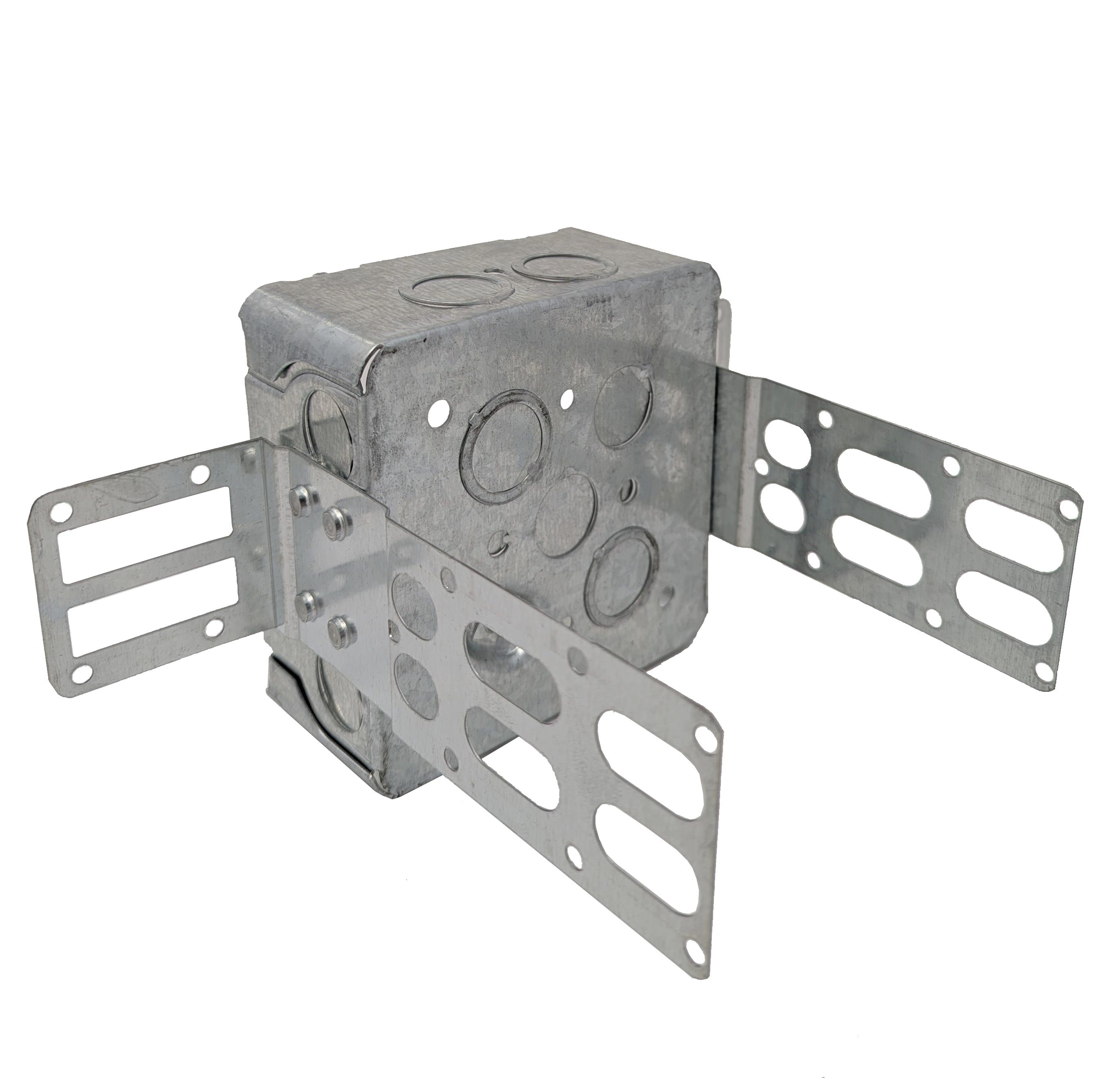 Steel Stud Square Box with KO 4-11/16''x 4-11/16''x 2-1/8'', 42 Cu. Inch