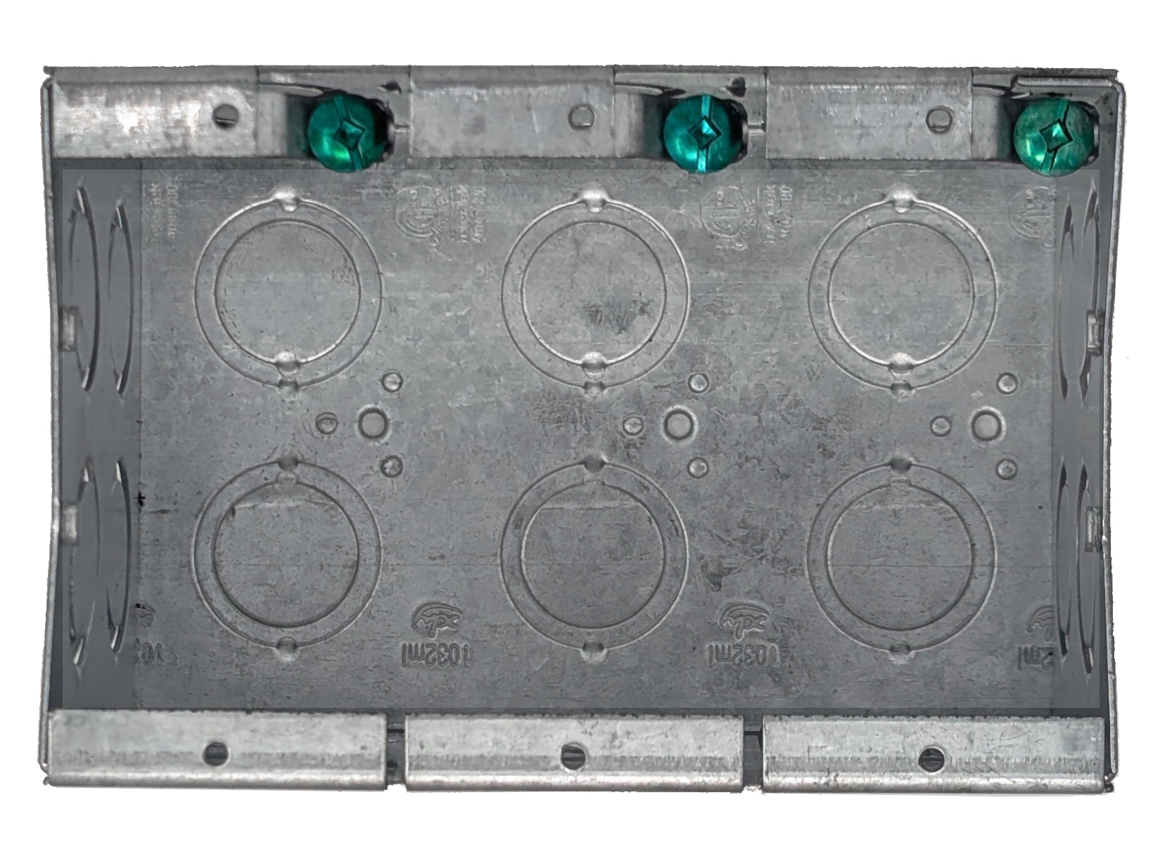 Three Gang Masonry Box 3-3/4''x 5- 10/16''x 3-1/2'', 55 Cu. Inch
