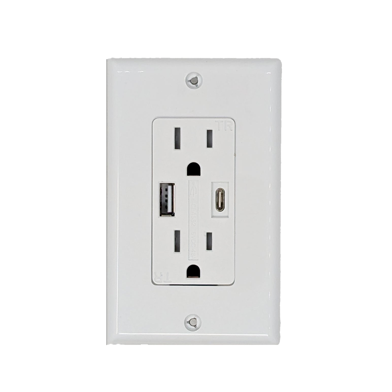 Receptacle with 4.8A USB Charger Type A+C
