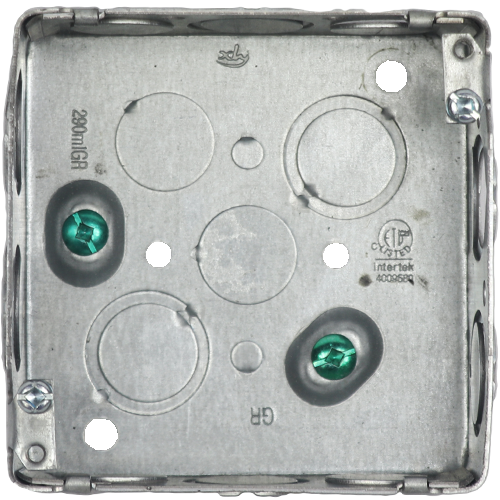 Square Box with knockouts 4''x 4''x 1 1/2'', 21 Cu. Inch