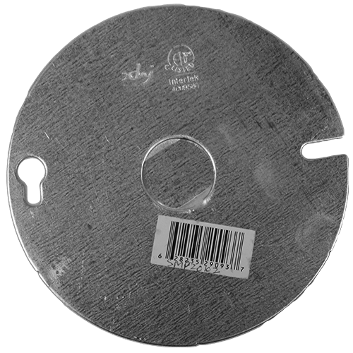 4'' Round Blank Cover plate With 1/2'' KO