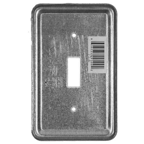 4''x 2 1/2'' Box Cover Plate Metal, Single Toggle Switch