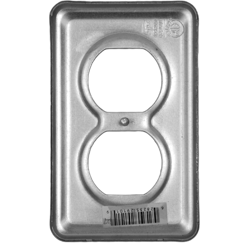 4''x 2 1/2'' Box Cover Plate Metal, Duplex Receptacle