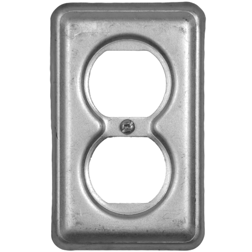 4''x 2 1/2'' Box Cover Plate Metal, Duplex Receptacle
