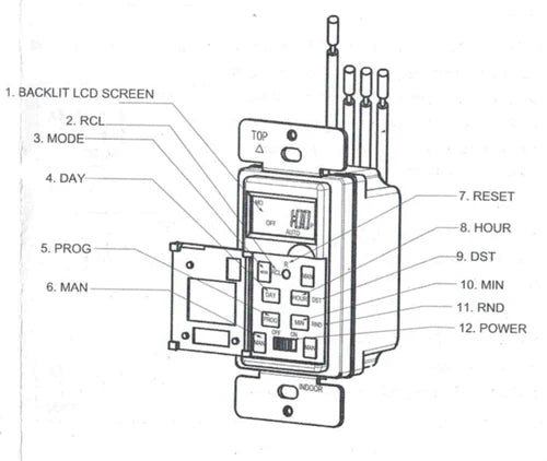 7 Day Heavy Duty Digital In-wall Single Pole Timer, Relay-120V
