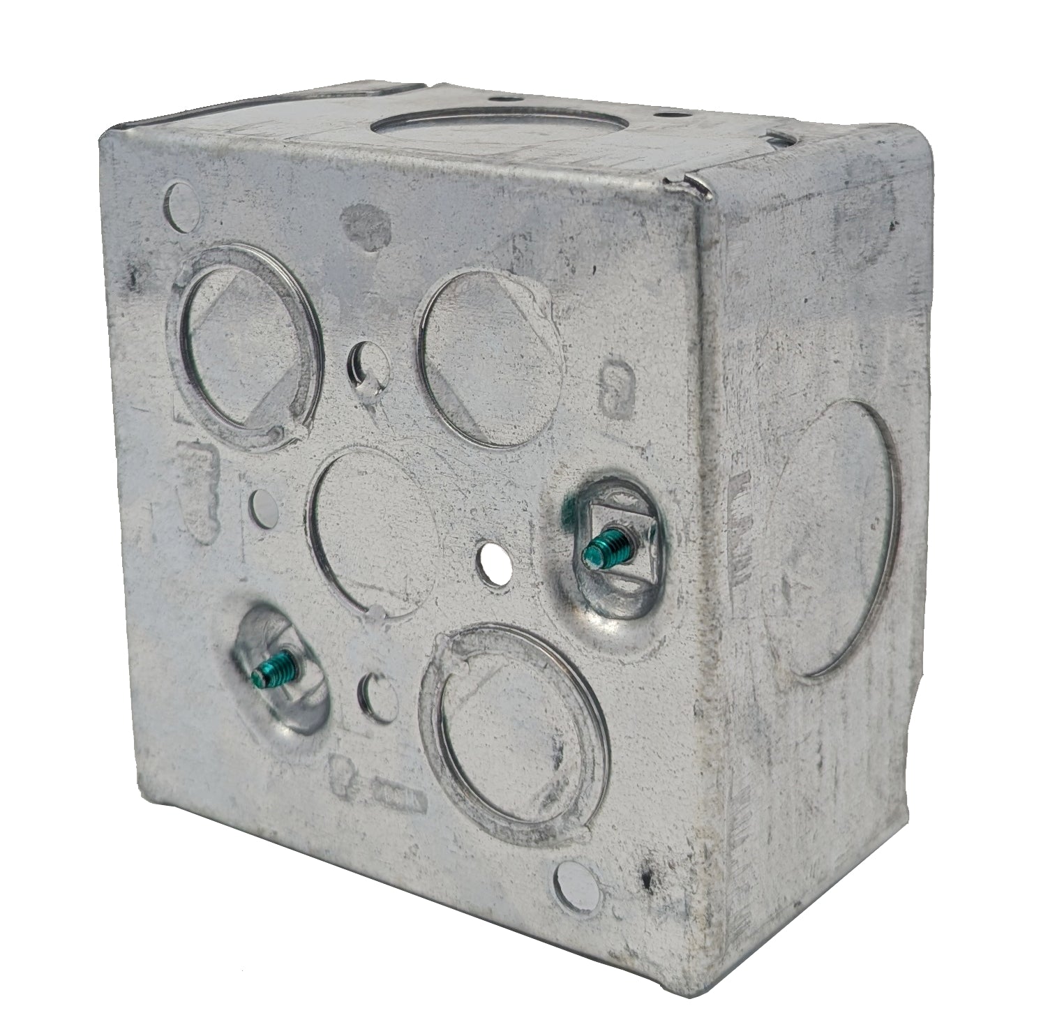 4 X 4 X 2-1/8 SQUARE STEEL JUNCTION BOX 1 INCH KO