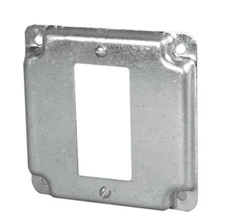 Single GFCI Receptacle ½" Raised Cover Plate for 4x4 Metal Box
