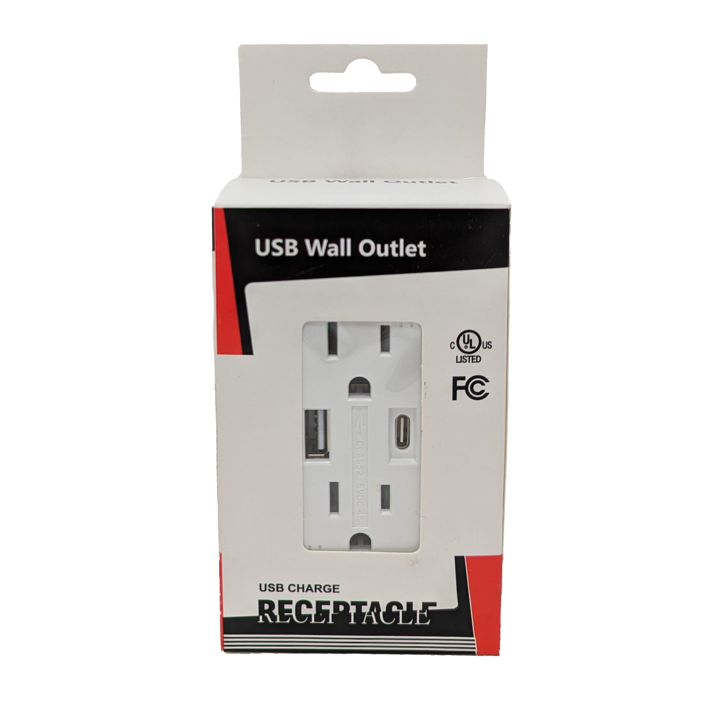 Receptacle with 4.8A USB Charger Type A+C