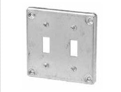 Double Toggle Switch Metal Cover Plate for 4X4 Metal Box