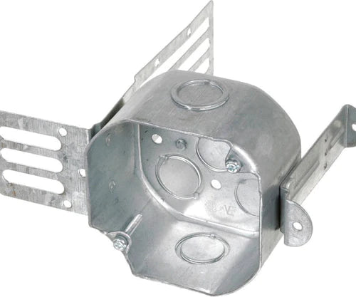 Steel Stud 2-1/8 Deep Octagon Box with KO wrap around bracket