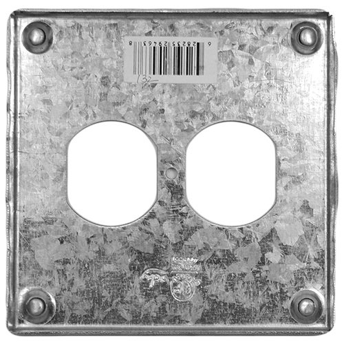 Duplex Receptacle Metal Cover Plate for 4X4 Metal Box