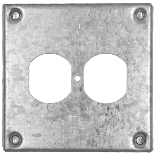 Duplex Receptacle Metal Cover Plate for 4X4 Metal Box