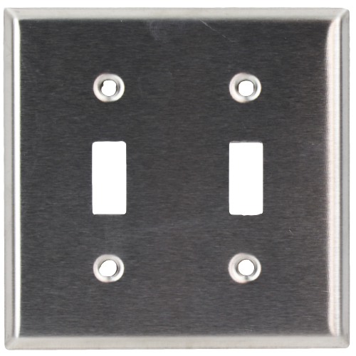 Two Gang Toggle Switch Plate Stainless Steel